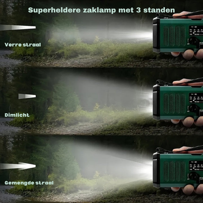 Noodradio met Zonnepaneel en Powerbankfunctie