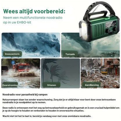 Noodradio met Zonnepaneel en Powerbankfunctie