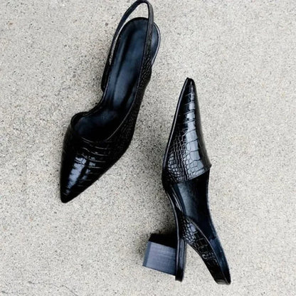 Orthopedische Croco Pumps - Bruin Comfort
