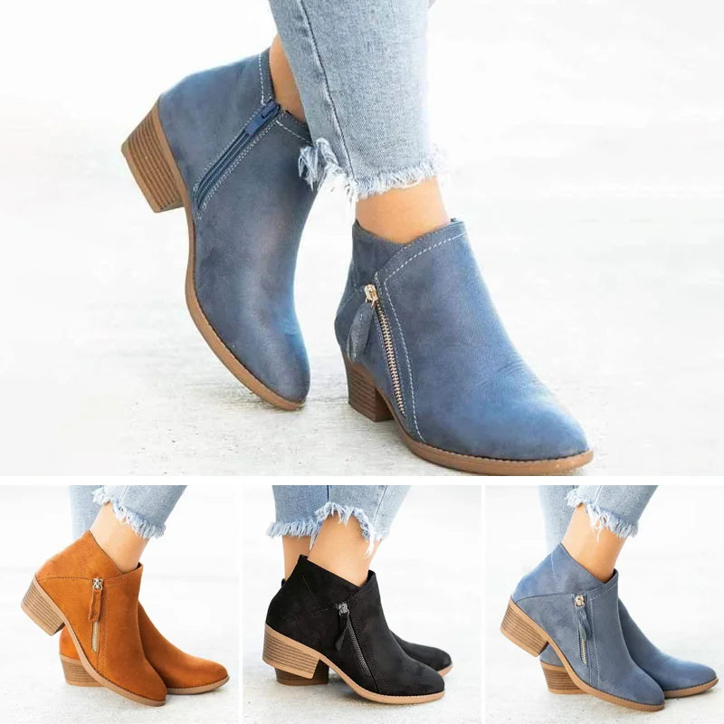 Orthopedische Leren Dames Enkellaarzen Comfort