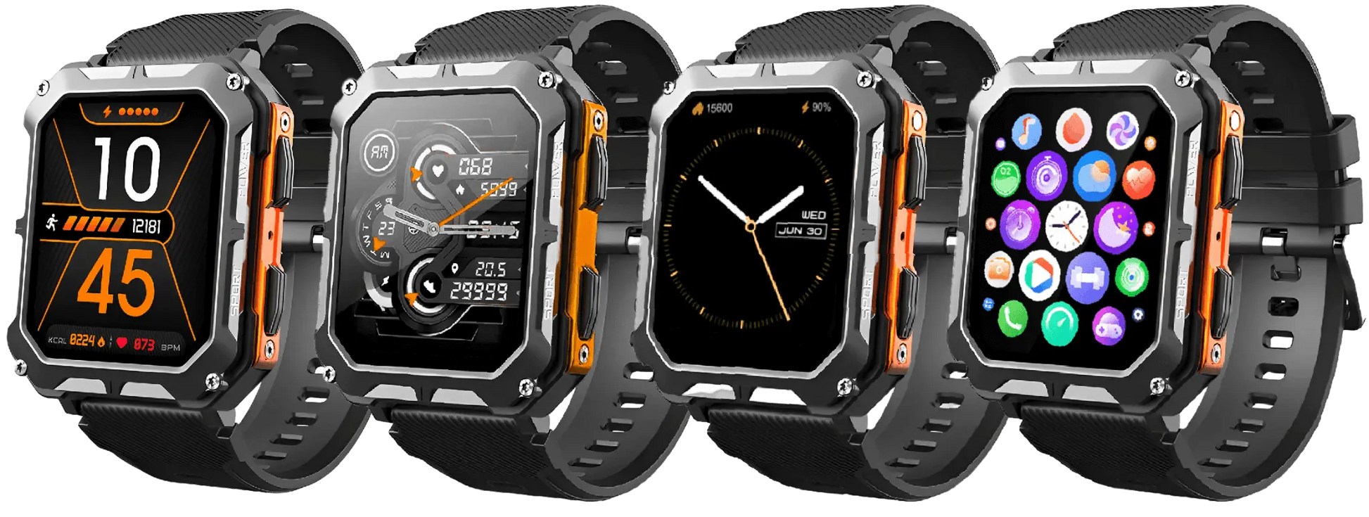 Outdoor Smartwatch 5ATM met Gezondheidsfuncties