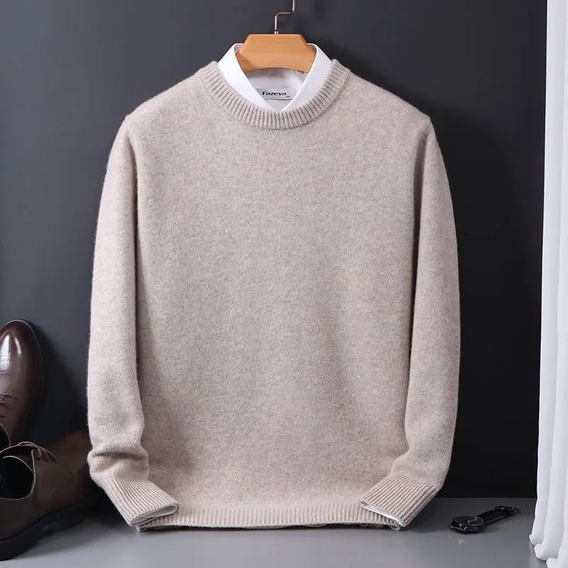 Oversized Kasjmier Heren Trui met O-hals