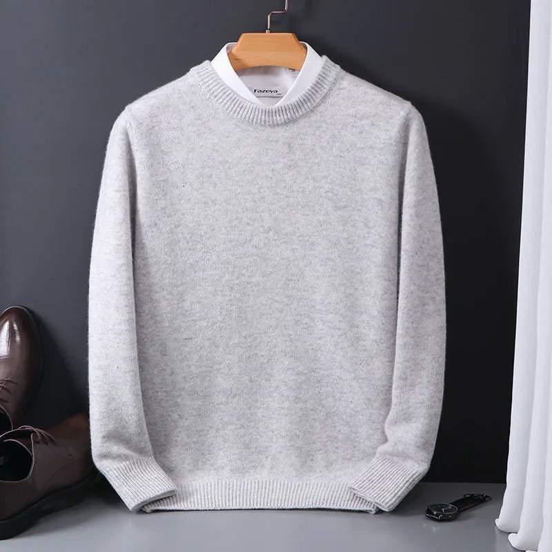 Oversized Kasjmier Heren Trui met O-hals