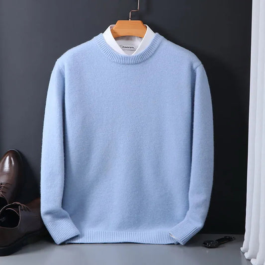 Oversized Kasjmier Heren Trui met O-hals