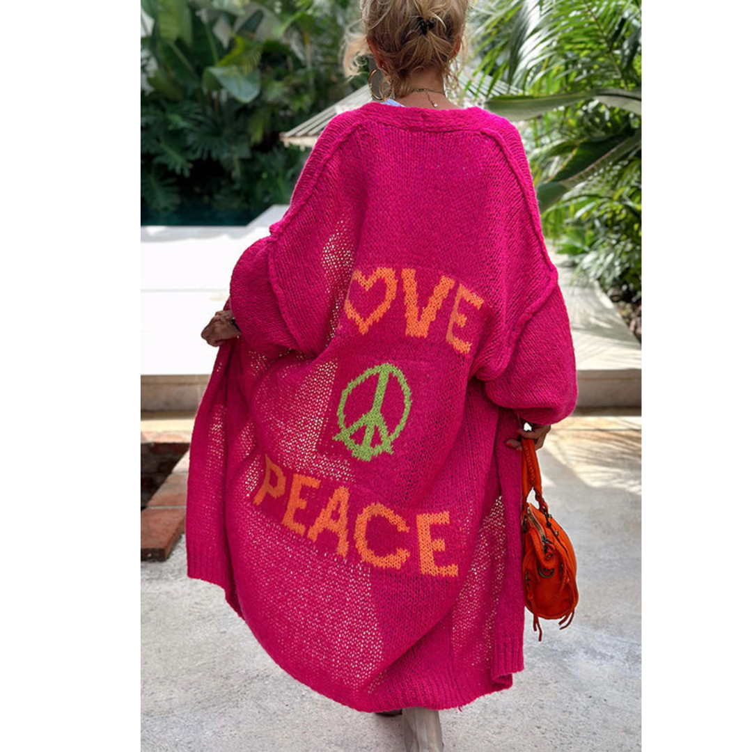 Peace Cardigan Dames - Stijlvol Ibiza Design