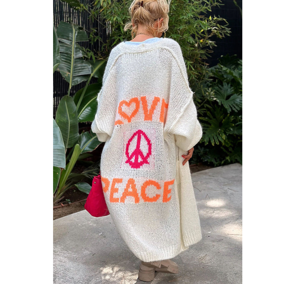Peace Cardigan Dames - Stijlvol Ibiza Design