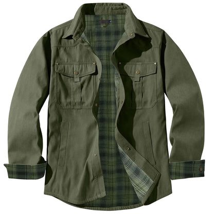 Plus Size Heren Flanellen Ruitjas Met Capuchon