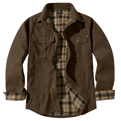 Plus Size Heren Flanellen Ruitjas Met Capuchon