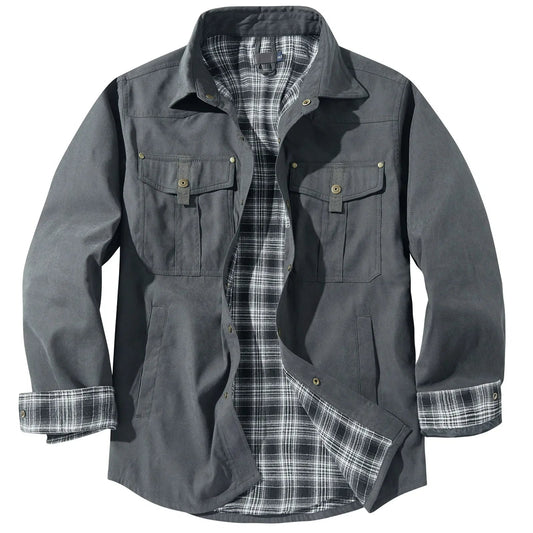 Plus Size Heren Flanellen Ruitjas Met Capuchon