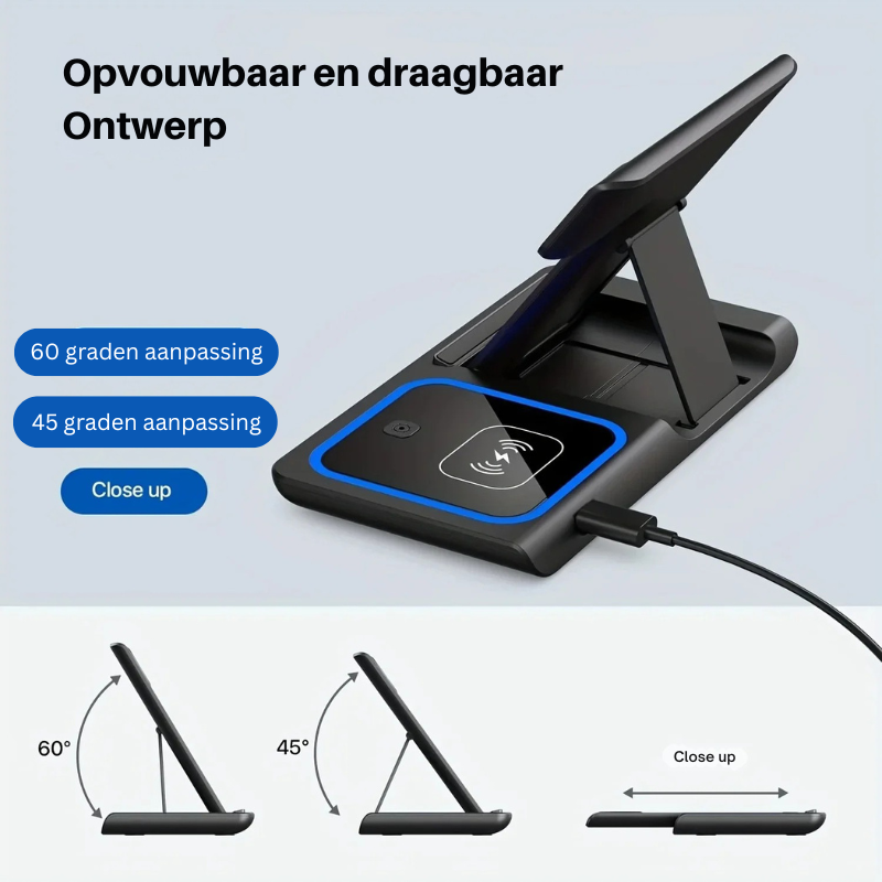 PowerFold Trio 3-in-1 Draadloze Oplader