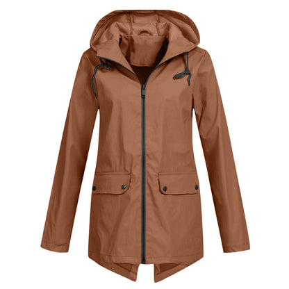 Presca Dames Regenjas Lang Met Capuchon