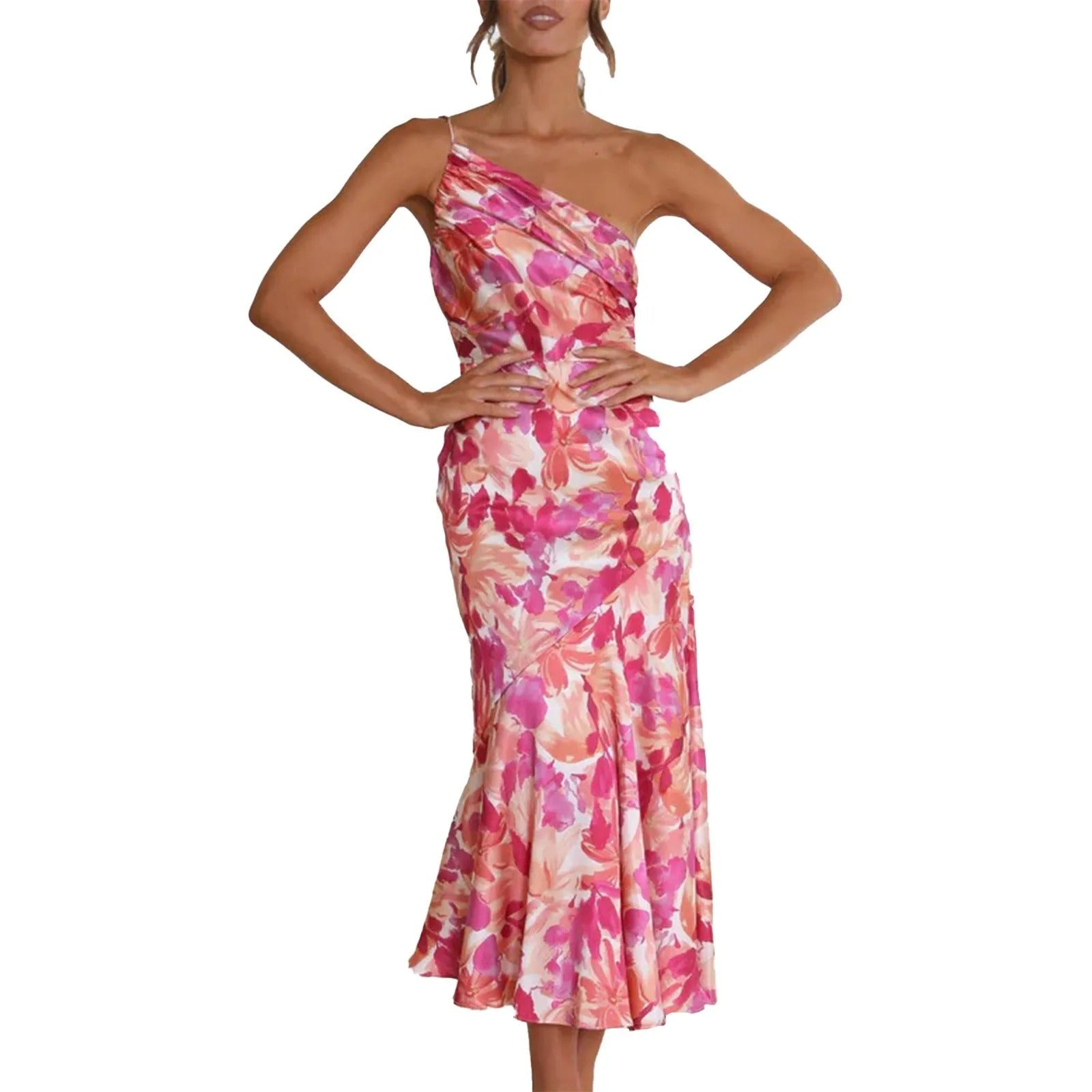 Primrose Roze Bloemenjurk - Elegante Stijl