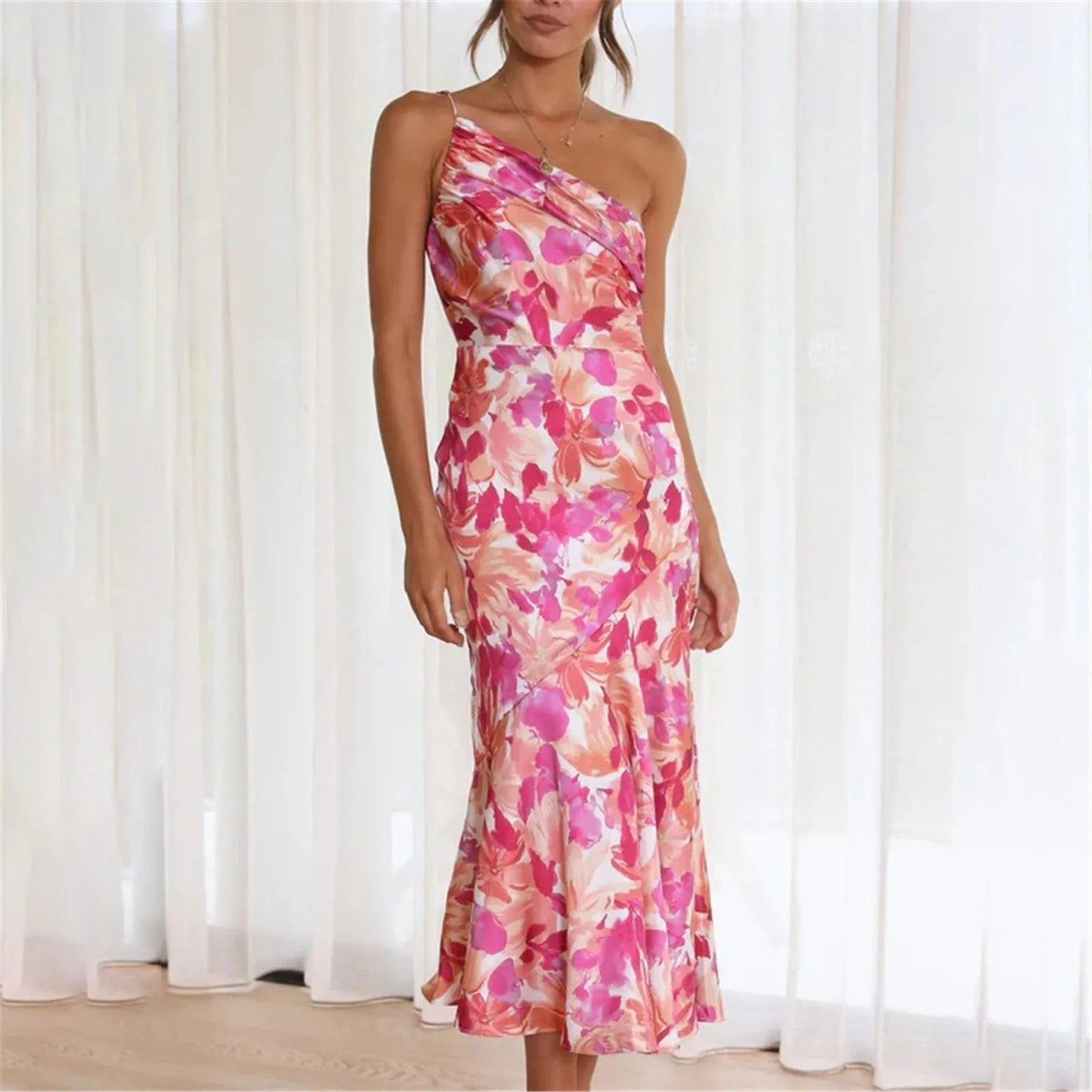 Primrose Roze Bloemenjurk - Elegante Stijl