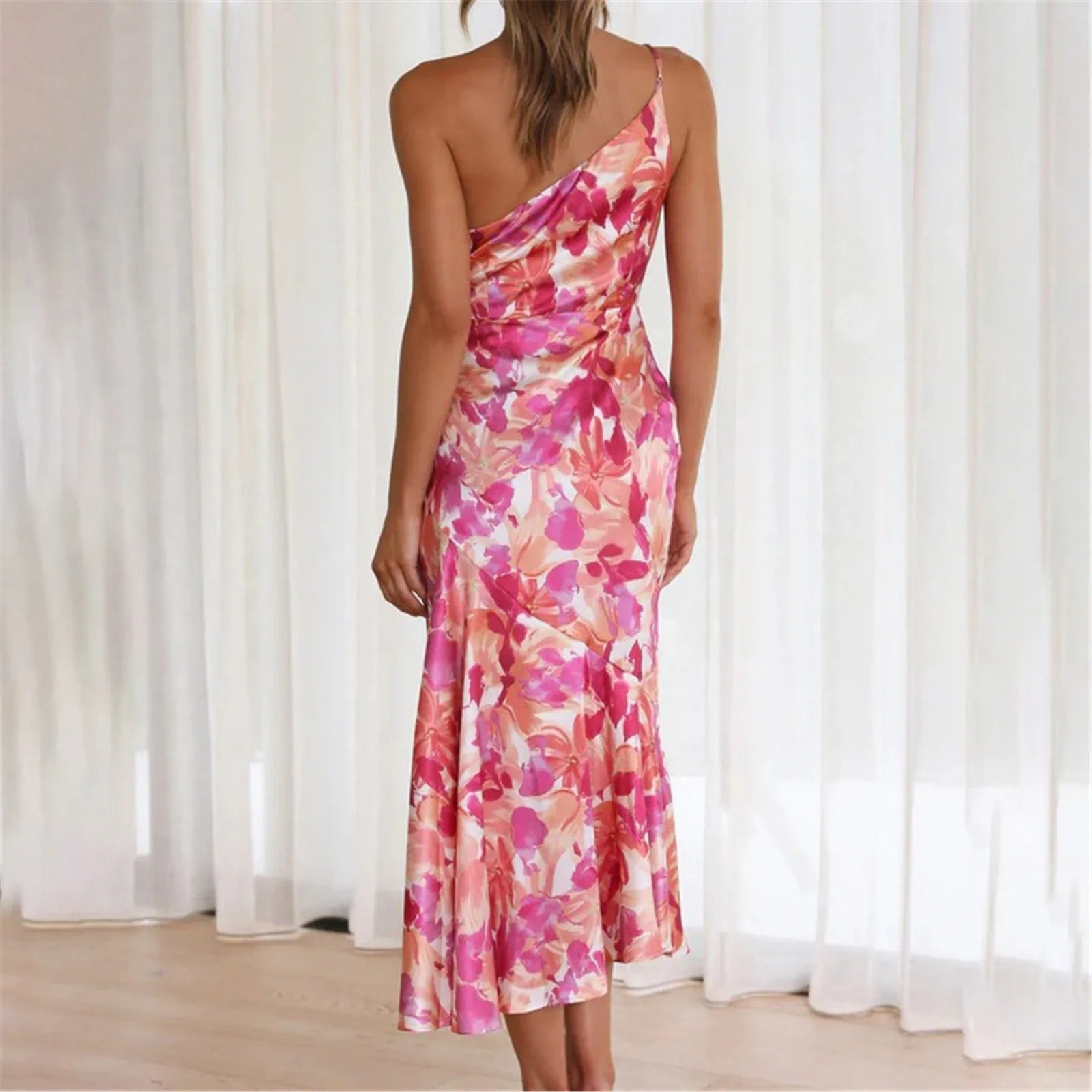 Primrose Roze Bloemenjurk - Elegante Stijl