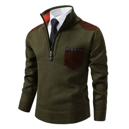 Pullover Trui met Kraag en Borstzak