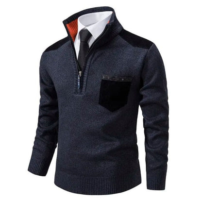 Pullover Trui met Kraag en Borstzak