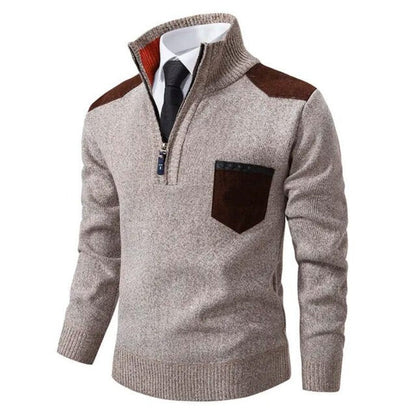 Pullover Trui met Kraag en Borstzak