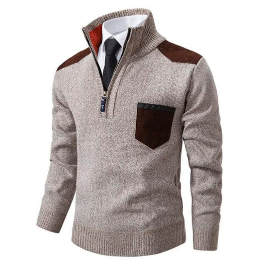 Pullover Trui met Kraag en Borstzak