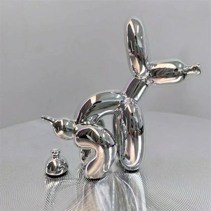 PuppyBalloon - Speelse Hars Hond Sculptuur