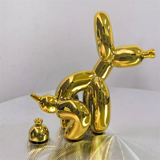 PuppyBalloon - Speelse Hars Hond Sculptuur