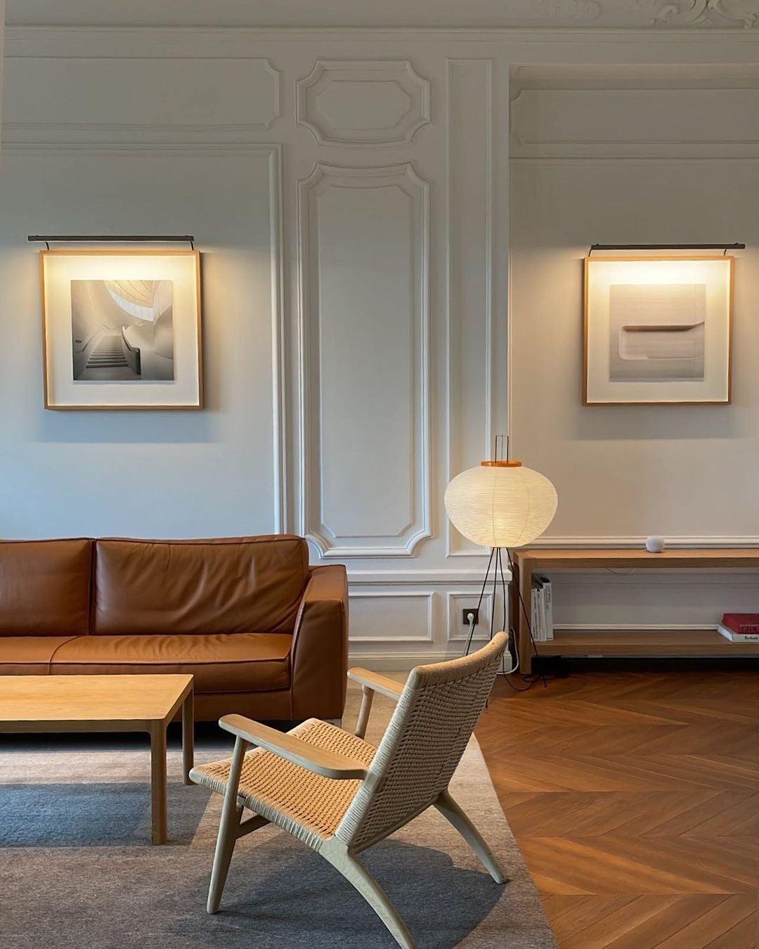 Rijstpapieren Vloerlamp met Tripod Frame