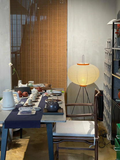 Rijstpapieren Vloerlamp met Tripod Frame