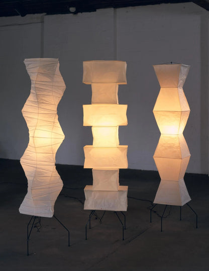 Rijstpapieren Vloerlamp met Tripod Frame