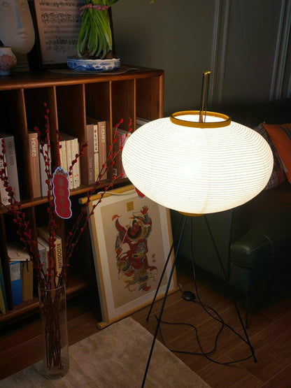 Rijstpapieren Vloerlamp met Tripod Frame