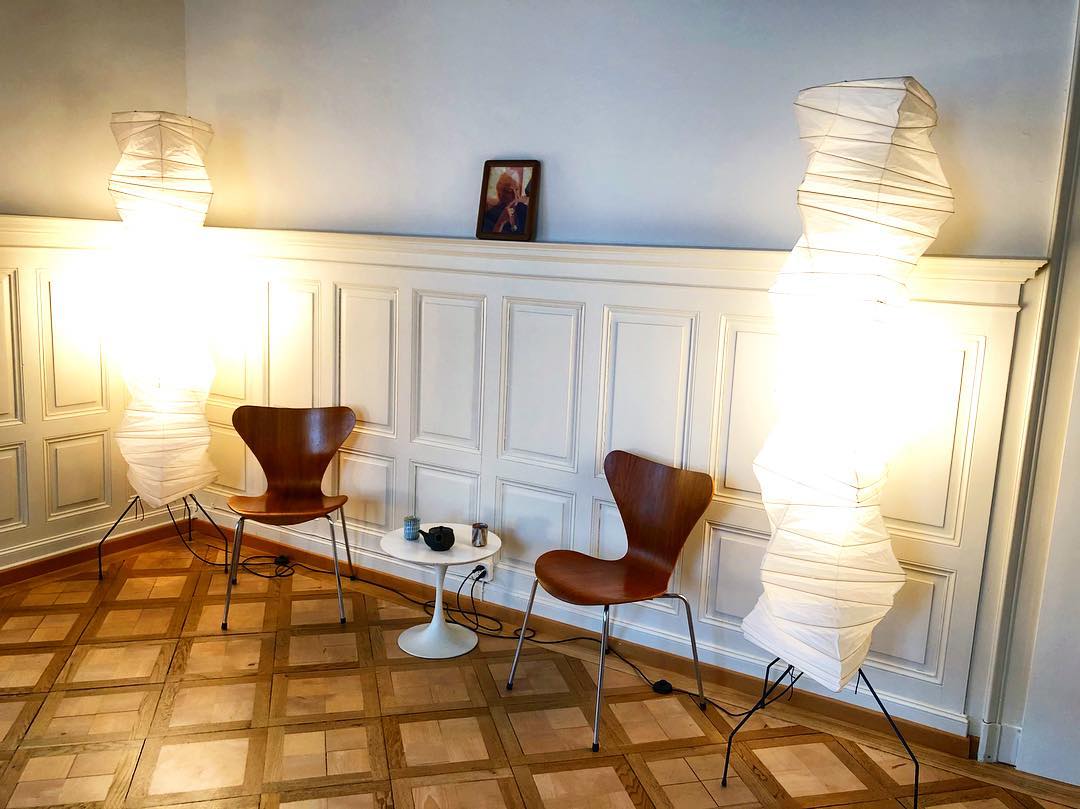 Rijstpapieren Vloerlamp met Tripod Frame