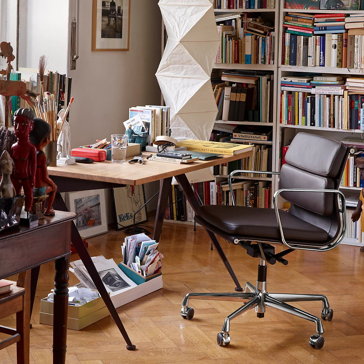 Rijstpapieren Vloerlamp met Tripod Frame