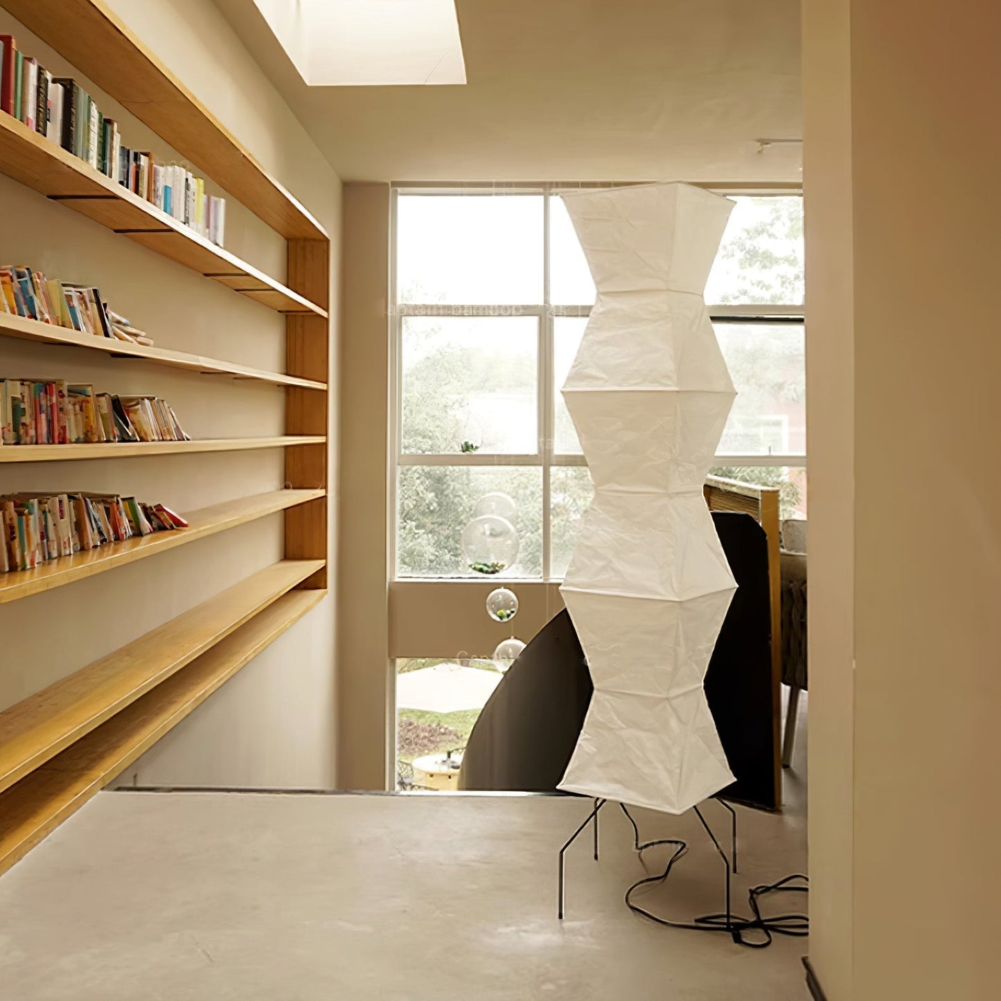 Rijstpapieren Vloerlamp met Tripod Frame