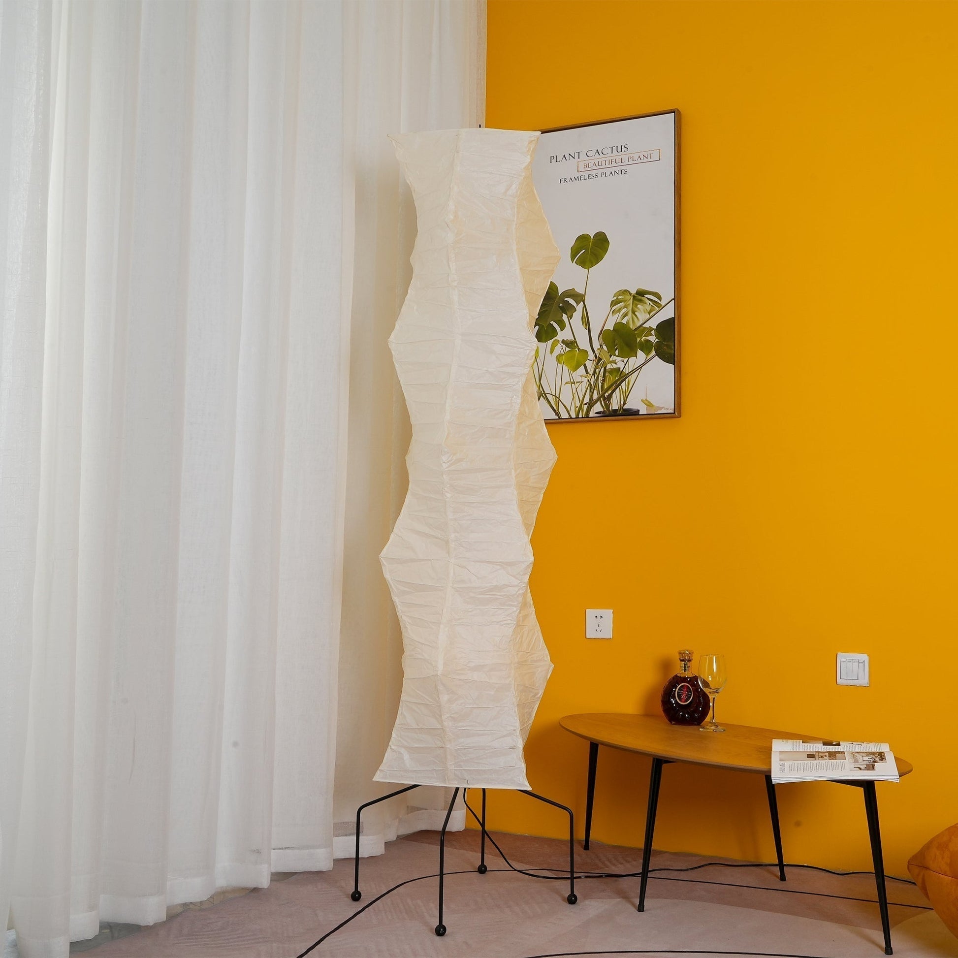 Rijstpapieren Vloerlamp met Tripod Frame