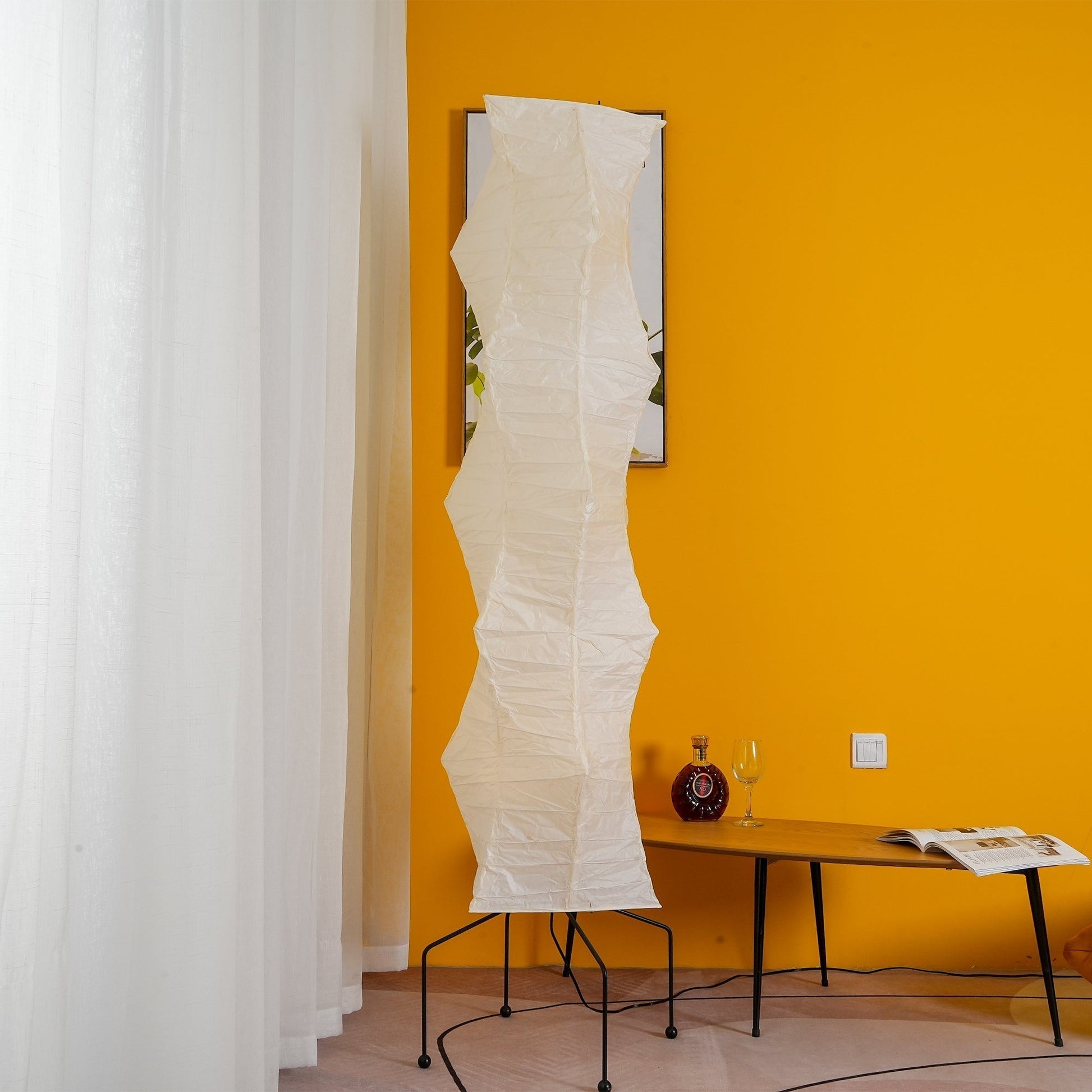 Rijstpapieren Vloerlamp met Tripod Frame