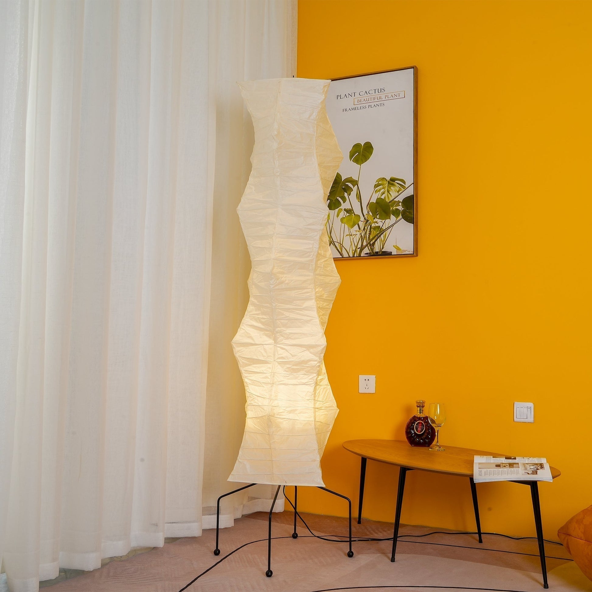 Rijstpapieren Vloerlamp met Tripod Frame