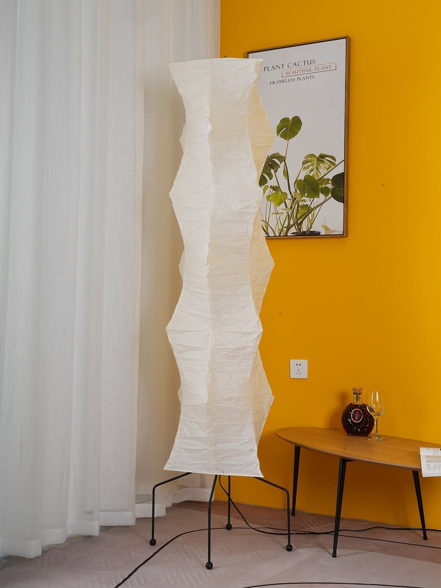 Rijstpapieren Vloerlamp met Tripod Frame