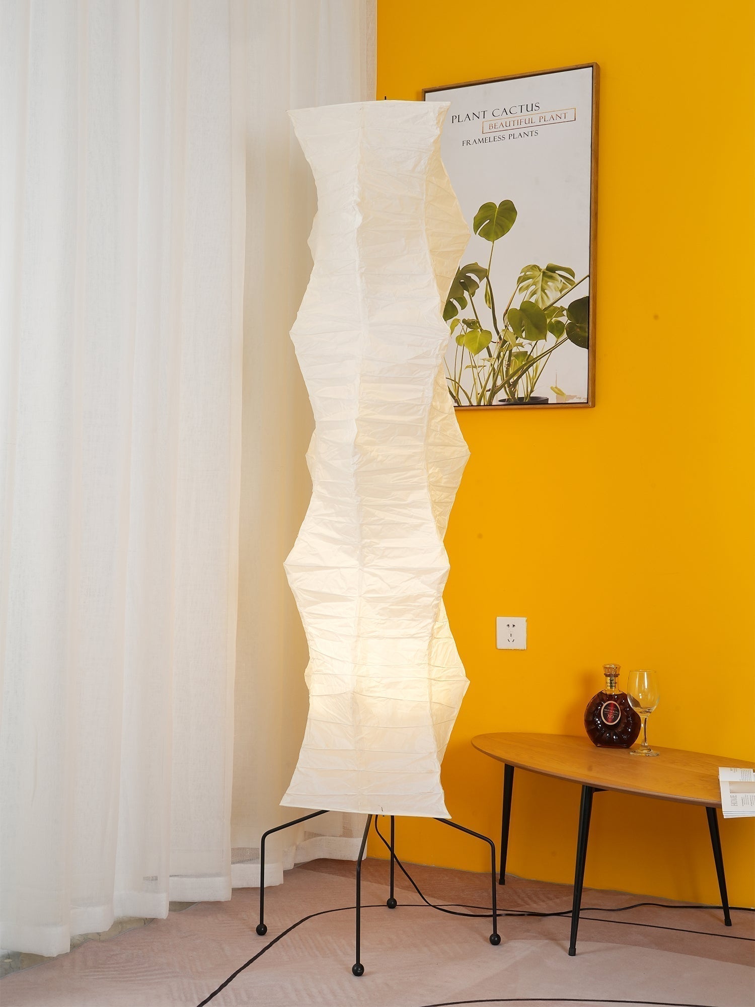 Rijstpapieren Vloerlamp met Tripod Frame