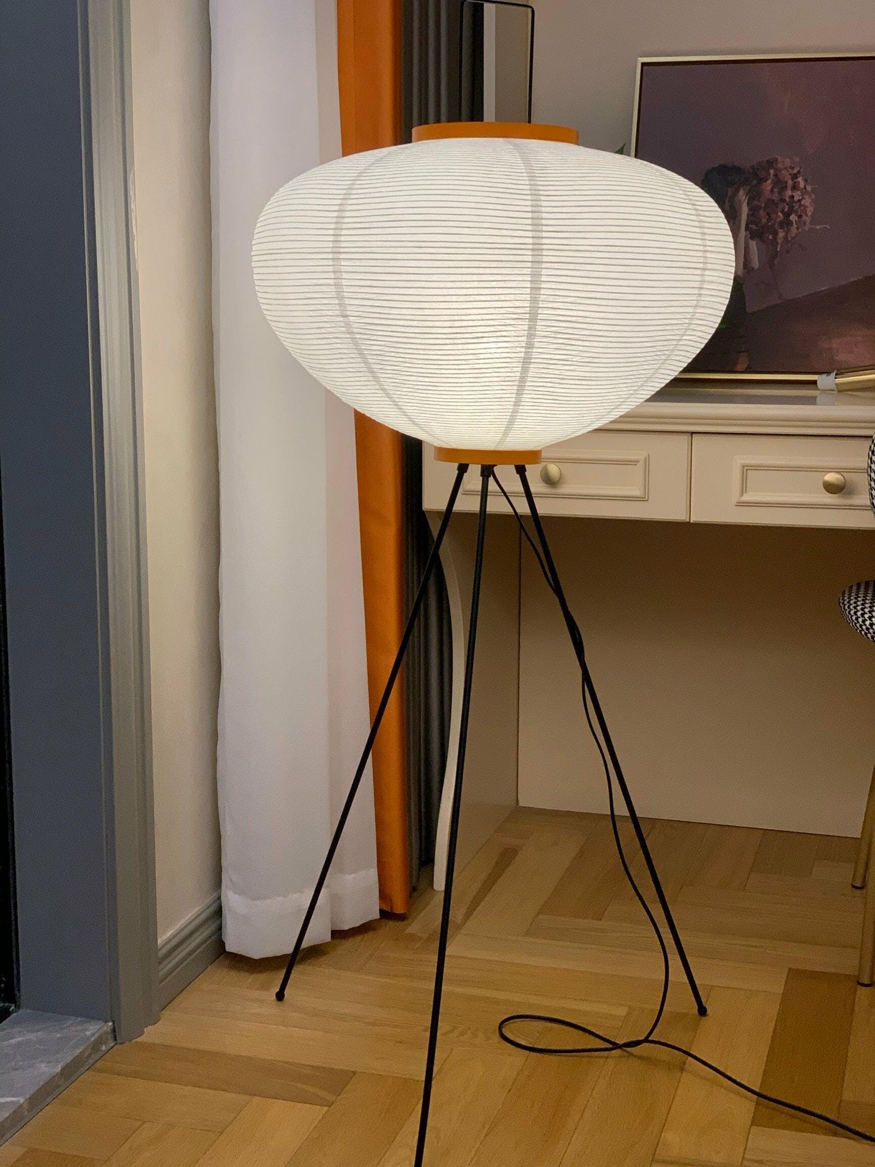 Rijstpapieren Vloerlamp met Tripod Frame