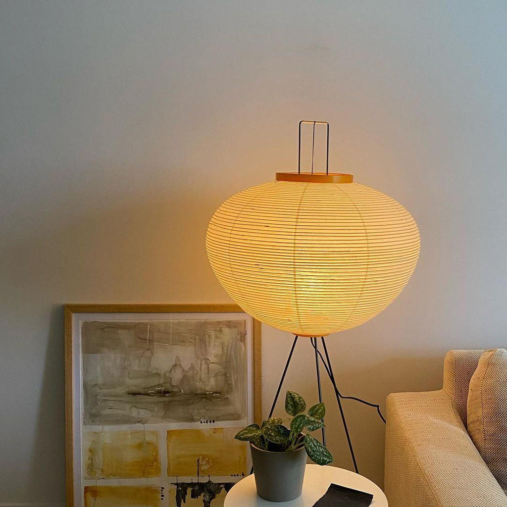 Rijstpapieren Vloerlamp met Tripod Frame