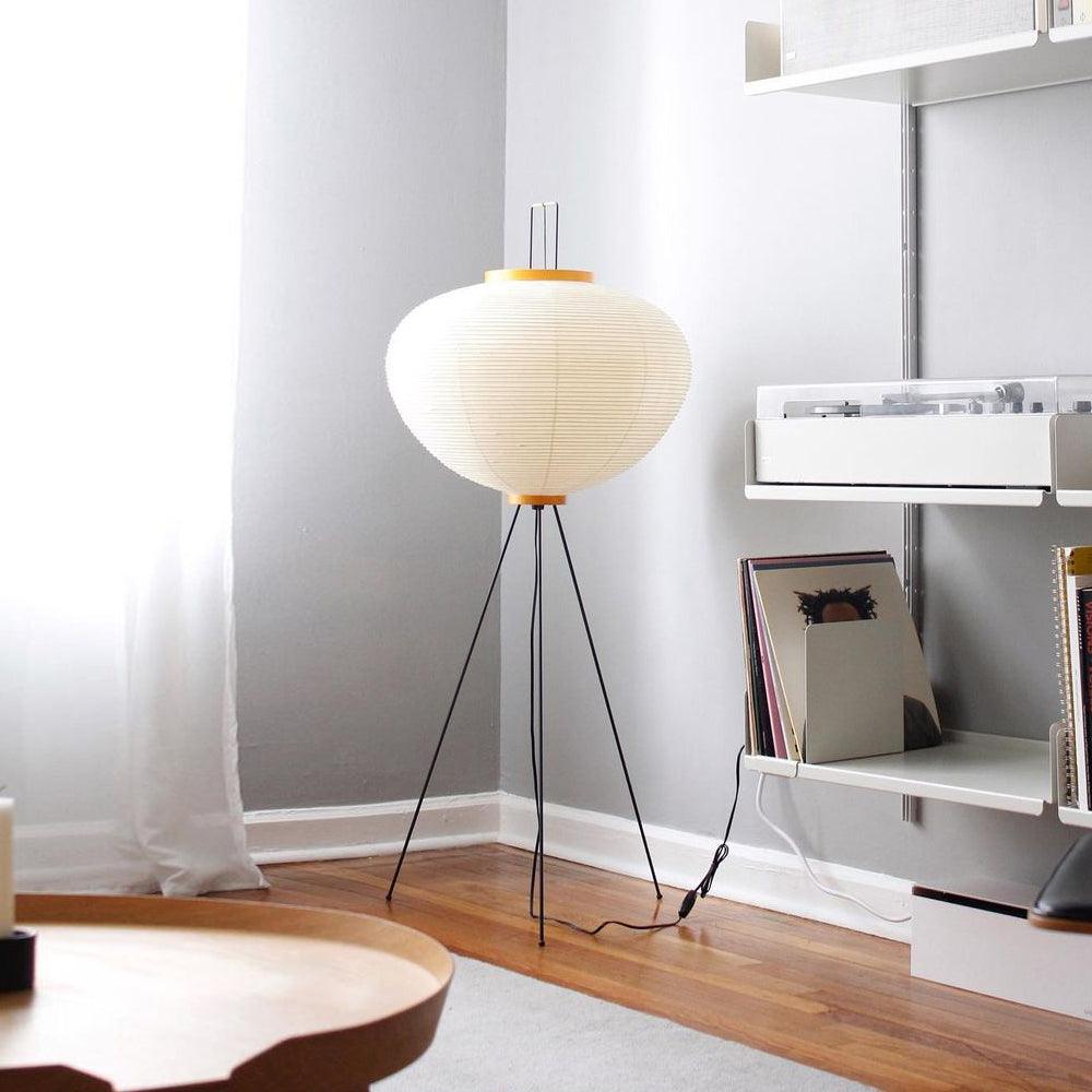 Rijstpapieren Vloerlamp met Tripod Frame