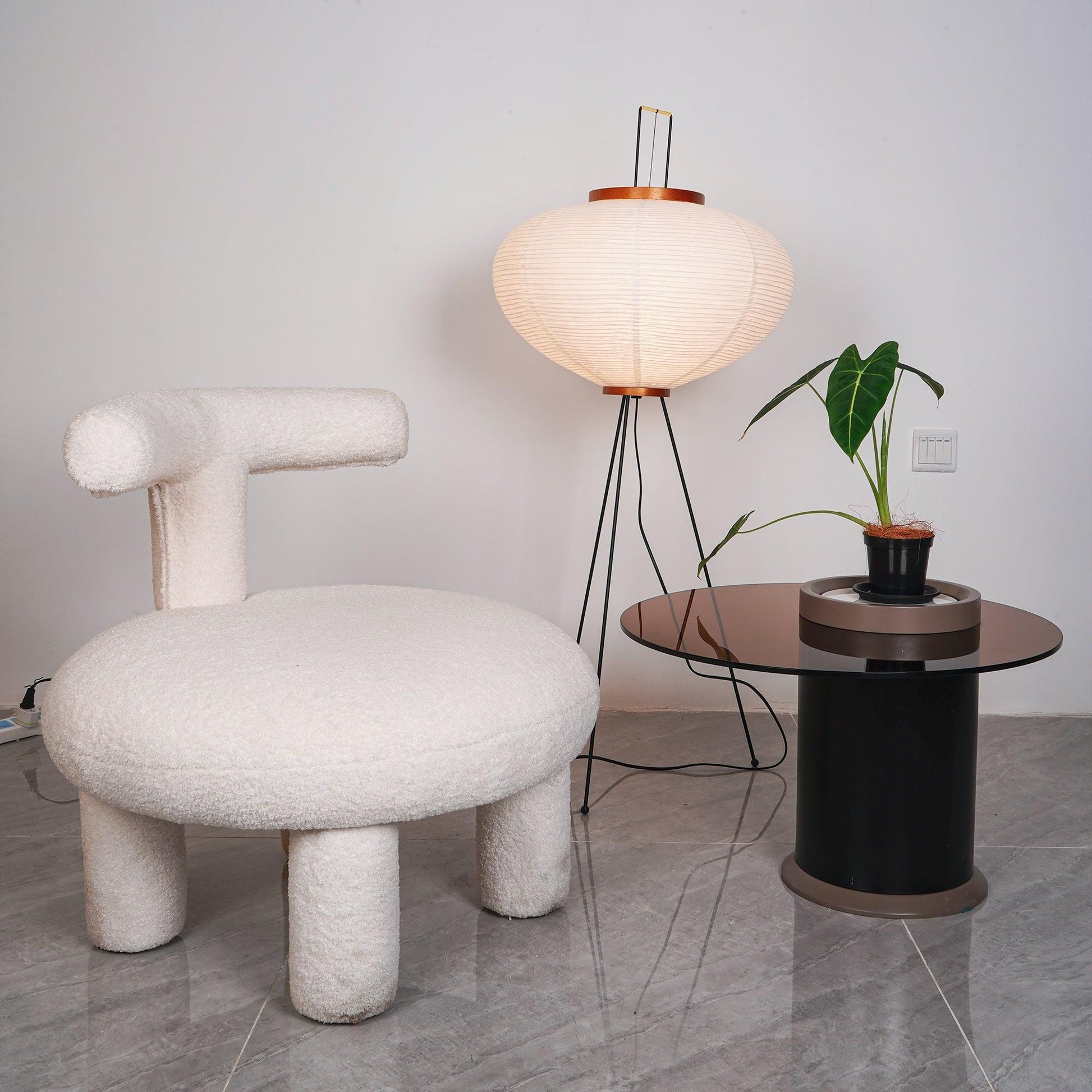 Rijstpapieren Vloerlamp met Tripod Frame