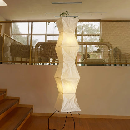 Rijstpapieren Vloerlamp met Tripod Frame