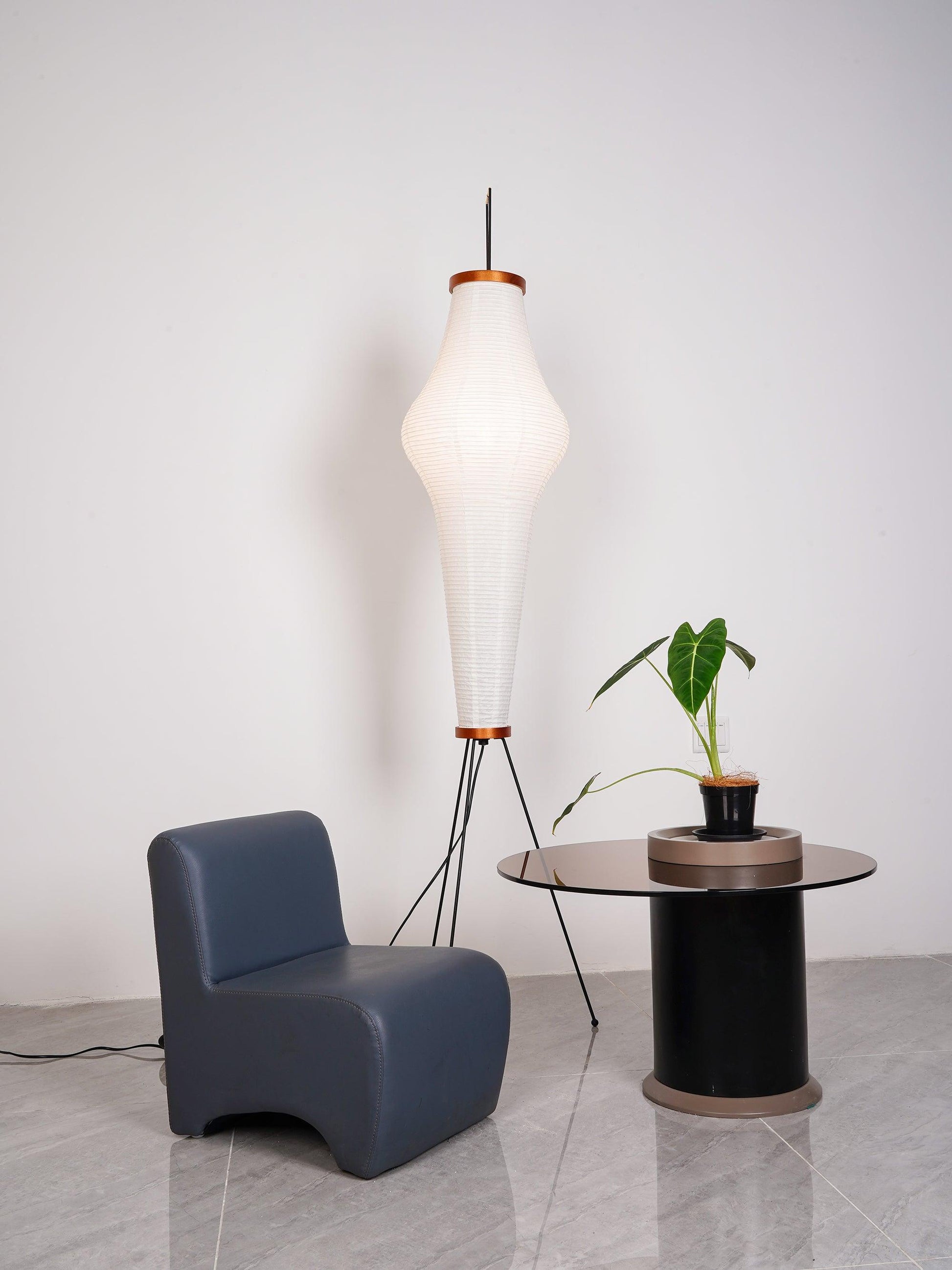 Rijstpapieren Vloerlamp met Tripod Frame
