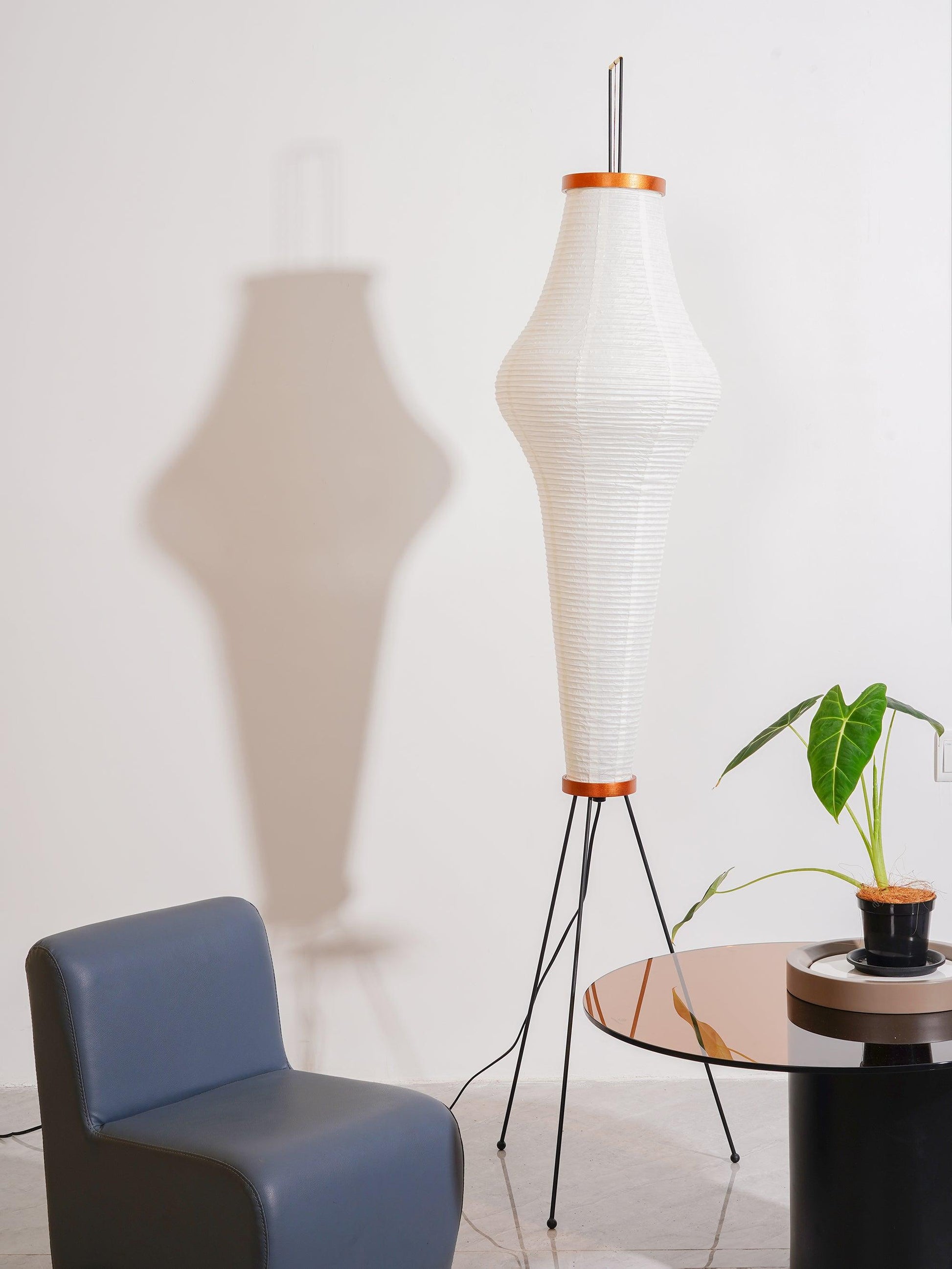 Rijstpapieren Vloerlamp met Tripod Frame