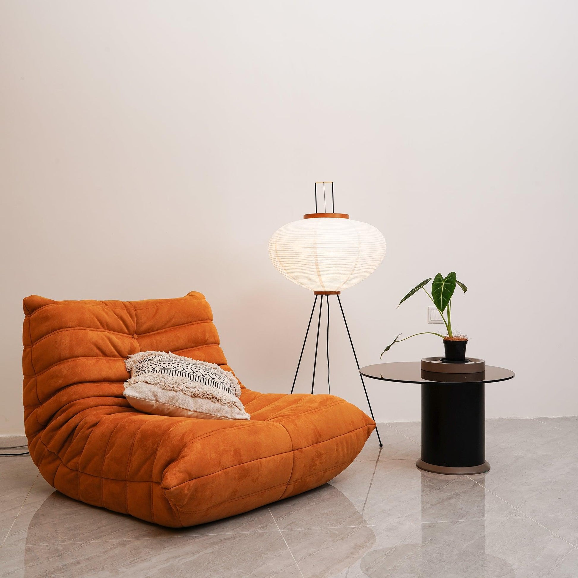 Rijstpapieren Vloerlamp met Tripod Frame