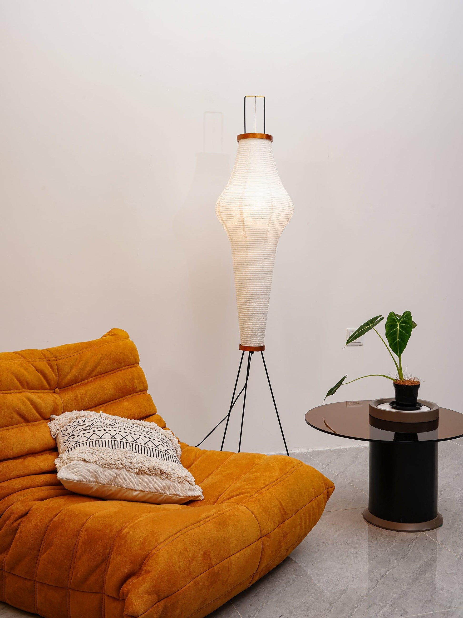 Rijstpapieren Vloerlamp met Tripod Frame