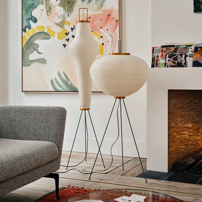 Rijstpapieren Vloerlamp met Tripod Frame