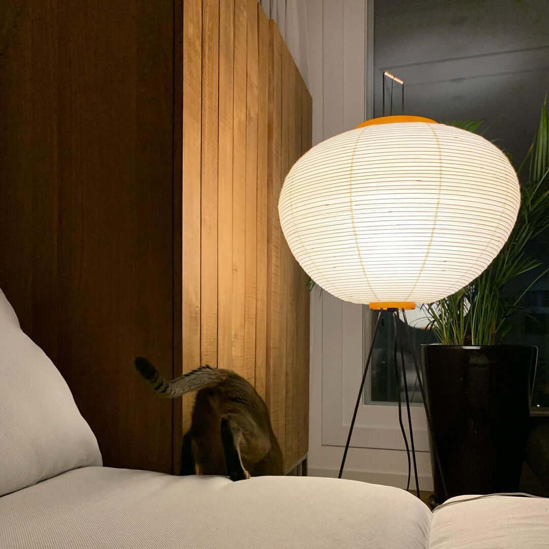 Rijstpapieren Vloerlamp met Tripod Frame