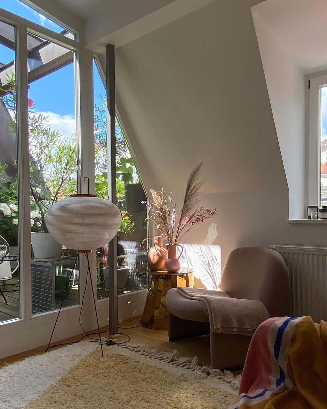 Rijstpapieren Vloerlamp met Tripod Frame