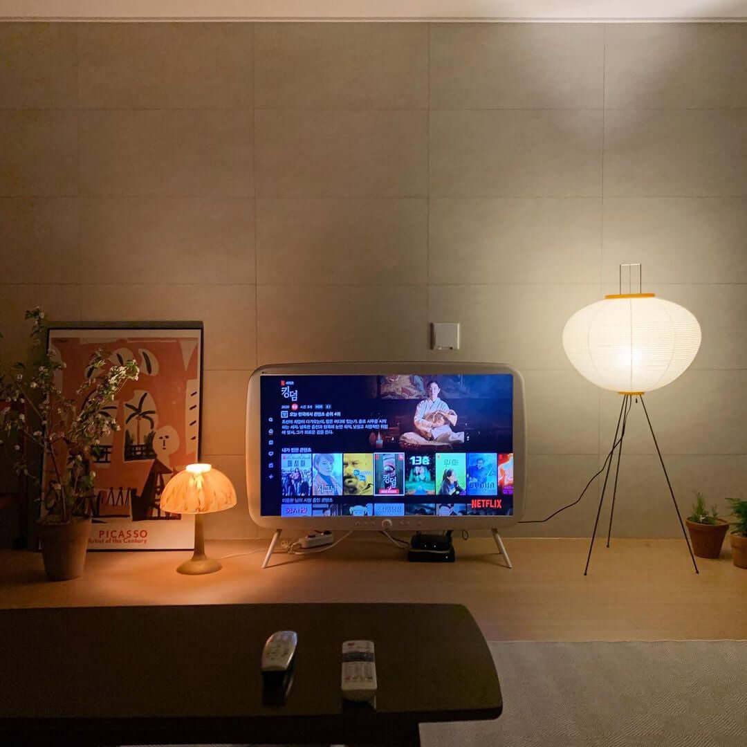 Rijstpapieren Vloerlamp met Tripod Frame