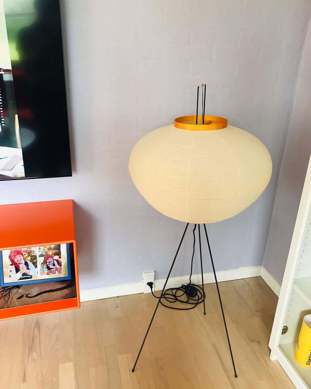 Rijstpapieren Vloerlamp met Tripod Frame